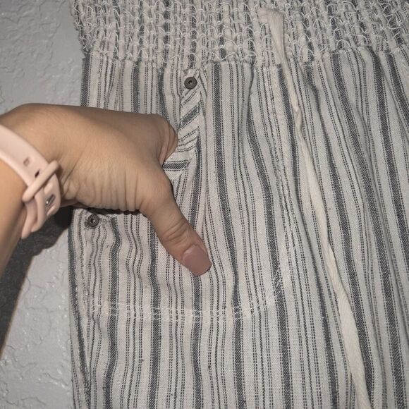 Ci Sono White Striped Nevada Wide Leg Pull On Pants Size‎ Medium - Picture 3 of 8